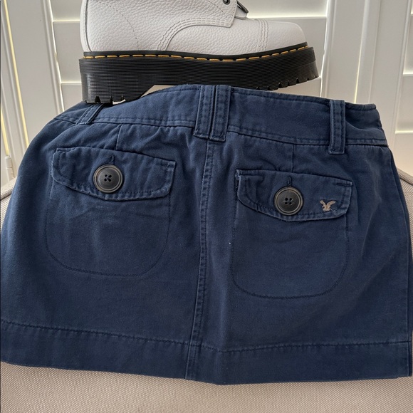 American Eagle Outfitters Navy Blue Buttoned Skirt - Picture 4 of 4